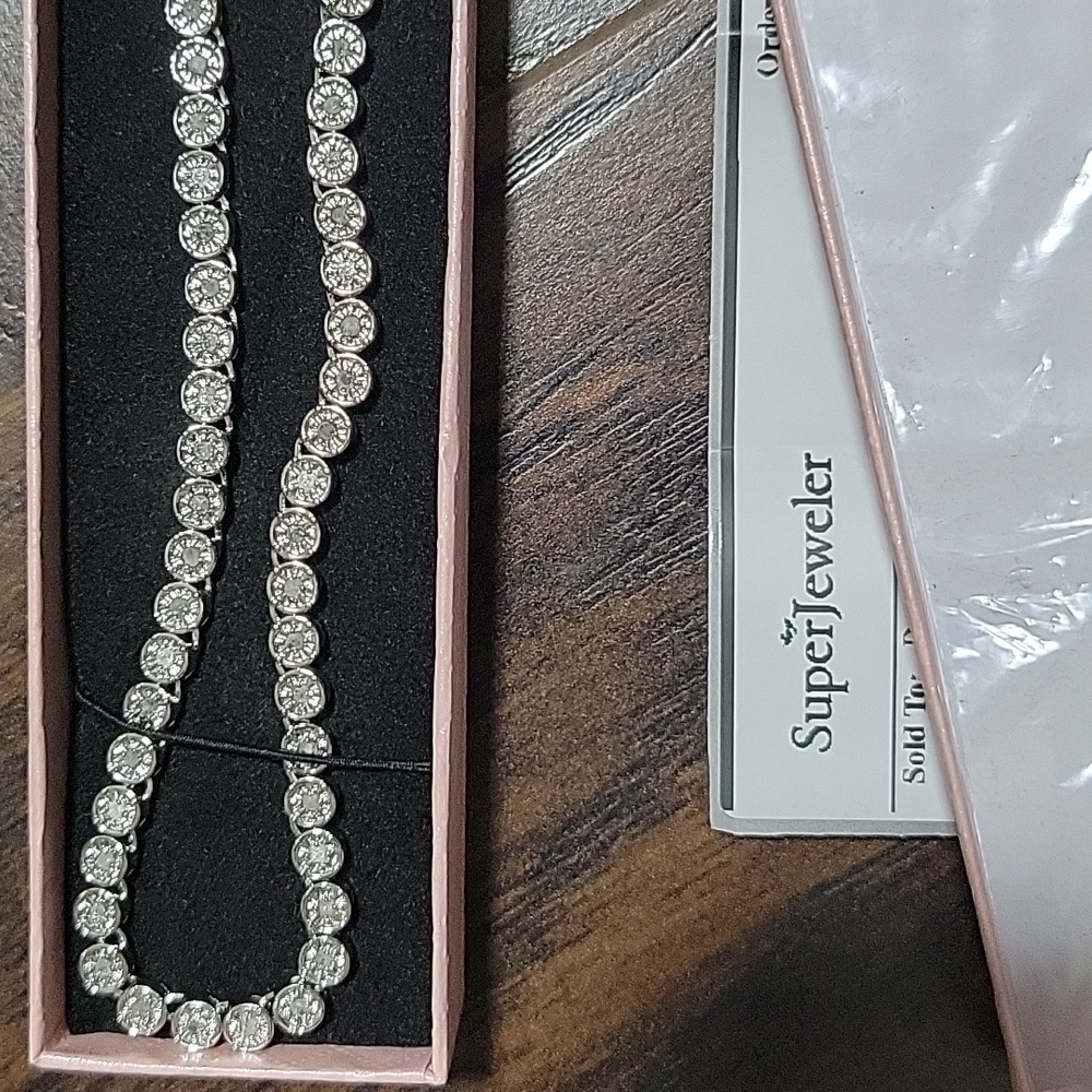 2 Carat Natural Diamond Tennis Necklace, 17 Inches - Picture 7 of 7